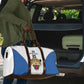 Africa DR Congo Football Custom Travel Bag White Leopard Skin Pattern