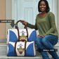 Africa DR Congo Football Custom Travel Bag White Leopard Skin Pattern