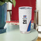 Africa DR Congo Football Custom Tumbler Cup White Leopard Skin Pattern - African Pride
