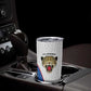 Africa DR Congo Football Custom Tumbler Cup White Leopard Skin Pattern - African Pride