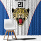 Africa DR Congo Football Custom Window Curtain White Leopard Skin Pattern - African Pride