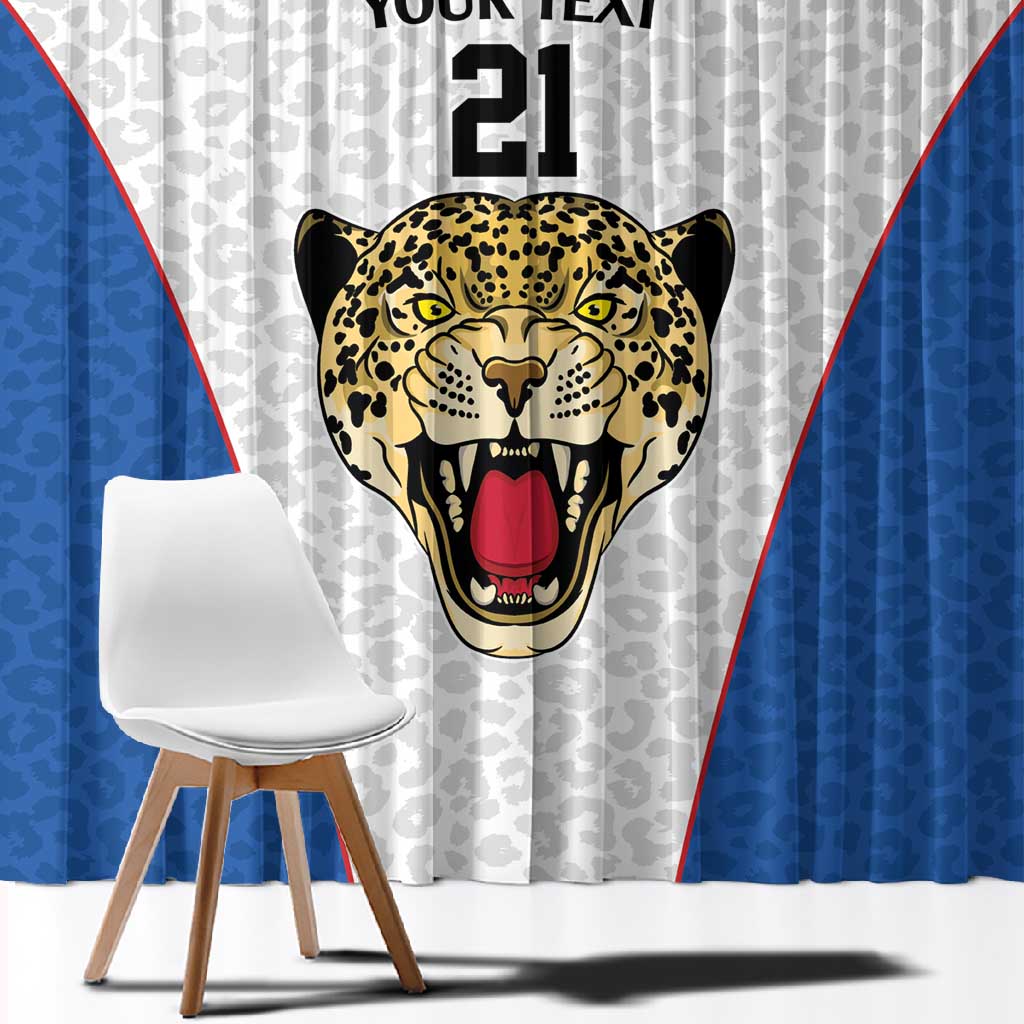 Africa DR Congo Football Custom Window Curtain White Leopard Skin Pattern - African Pride