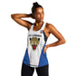 Africa DR Congo Football Custom Women Racerback Tank White Leopard Skin Pattern - African Pride