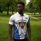 Africa DR Congo Football Custom Zipper Polo Shirt White Leopard Skin Pattern