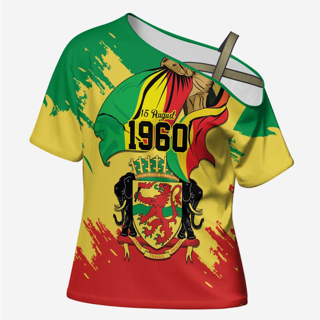 Republic of The Congo Independence Day Personalized Cross Shoulder Shirt Congo-Brazzaville Since 1960