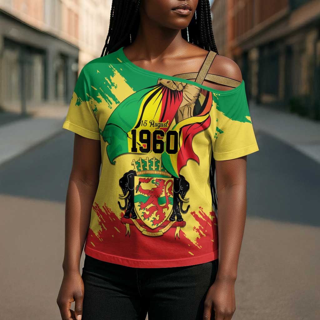 Republic of The Congo Independence Day Personalized Cross Shoulder Shirt Congo-Brazzaville Since 1960