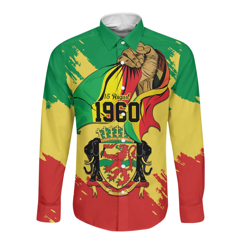 Republic of The Congo Independence Day Personalized Long Sleeve Button Shirt Congo-Brazzaville Since 1960 - African Pride