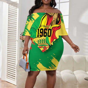 Republic of The Congo Independence Day Personalized Off Shoulder Short Dress Congo-Brazzaville Since 1960 - African Pride