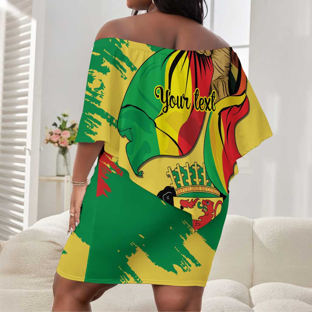 Republic of The Congo Independence Day Personalized Off Shoulder Short Dress Congo-Brazzaville Since 1960 - African Pride