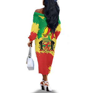 Republic of The Congo Independence Day Personalized Off The Shoulder Long Sleeve Dress Congo-Brazzaville Since 1960 - African Pride
