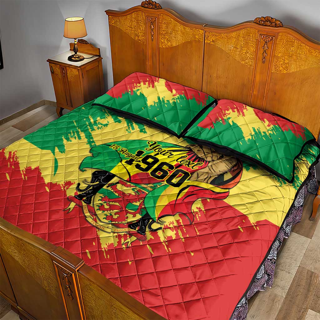 Republic of The Congo Independence Day Personalized Quilt Bed Set Congo-Brazzaville Since 1960 - African Pride