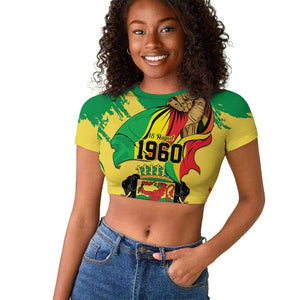 Republic of The Congo Independence Day Personalized Raglan Cropped T shirt Congo-Brazzaville Since 1960 - African Pride