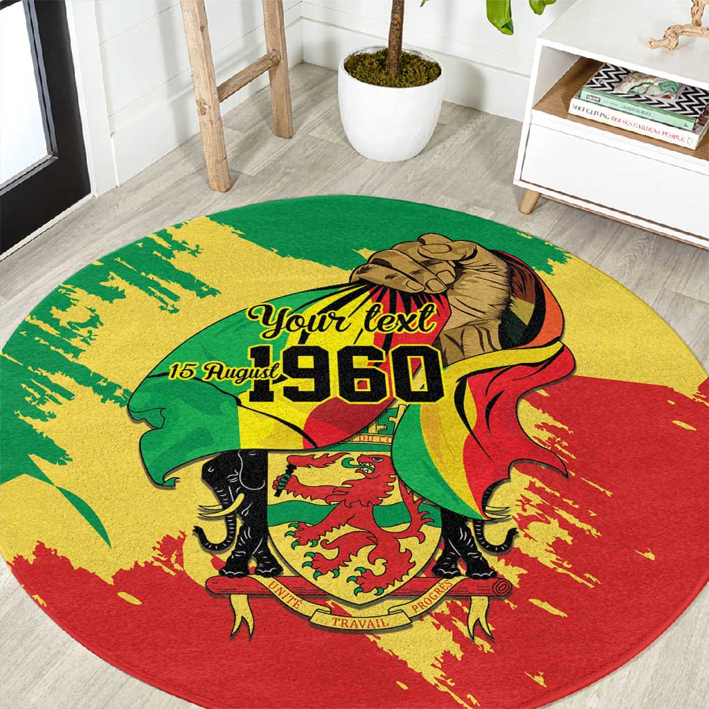 Republic of The Congo Independence Day Personalized Round Carpet Congo-Brazzaville Since 1960 - African Pride