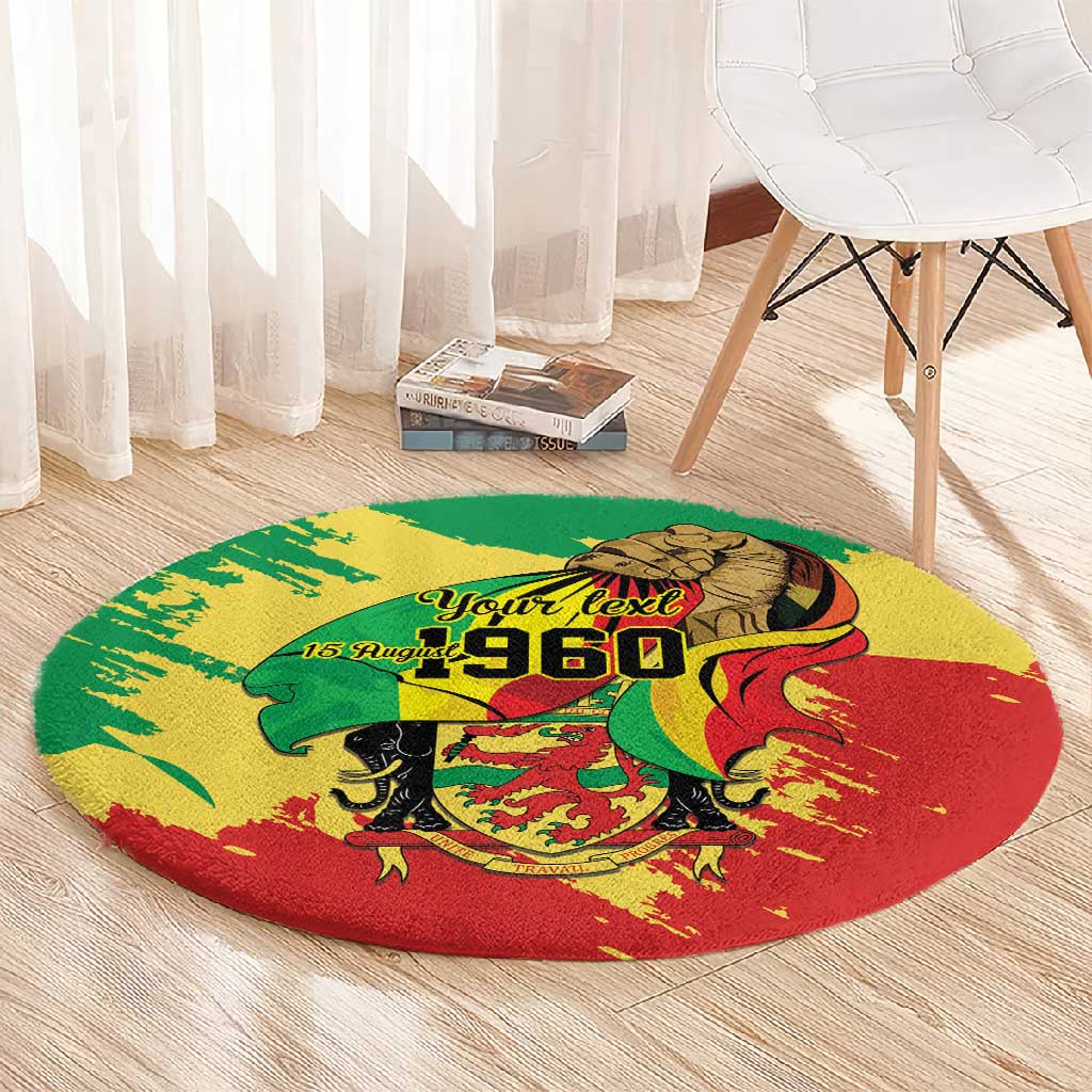Republic of The Congo Independence Day Personalized Round Carpet Congo-Brazzaville Since 1960 - African Pride