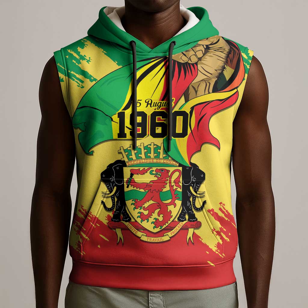 Republic of The Congo Independence Day Personalized Sleeveless Hoodie Congo-Brazzaville Since 1960 - African Pride