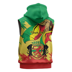 Republic of The Congo Independence Day Personalized Sleeveless Zip Hoodie Congo-Brazzaville Since 1960 - African Pride