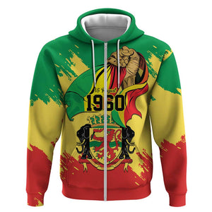 Republic of The Congo Independence Day Personalized Zip Hoodie Congo-Brazzaville Since 1960 - African Pride