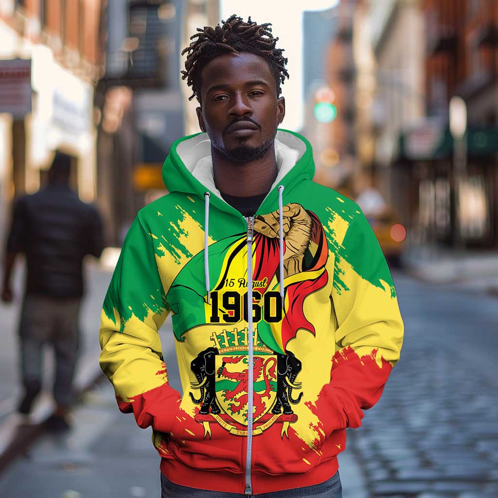 Republic of The Congo Independence Day Personalized Zip Hoodie Congo-Brazzaville Since 1960 - African Pride