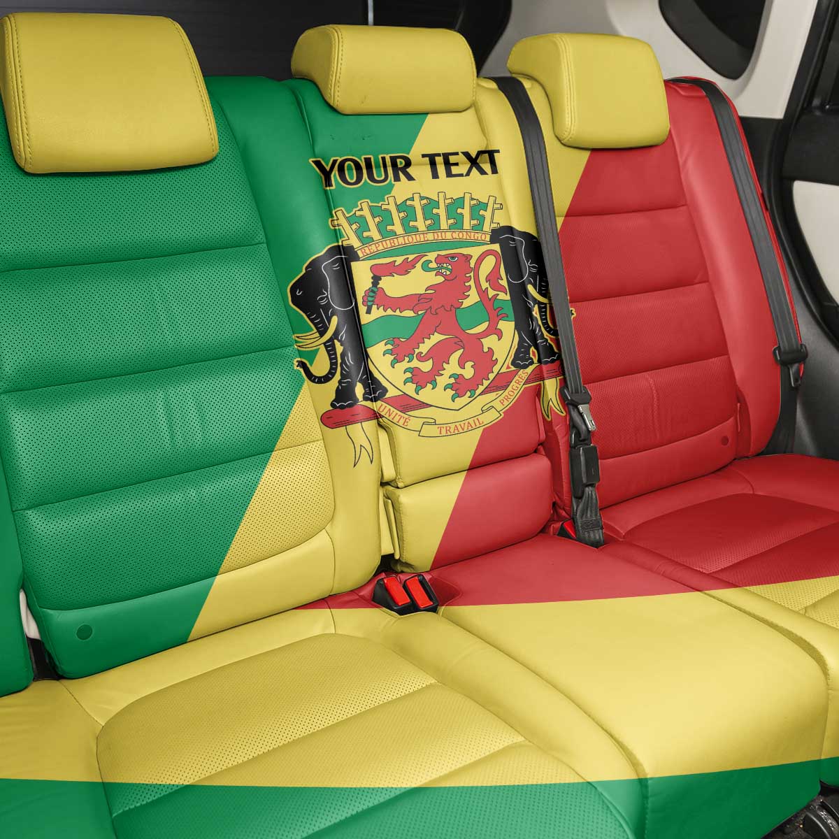 Republic of The Congo Personalized Back Car Seat Cover Simple Flag Style - African Pride