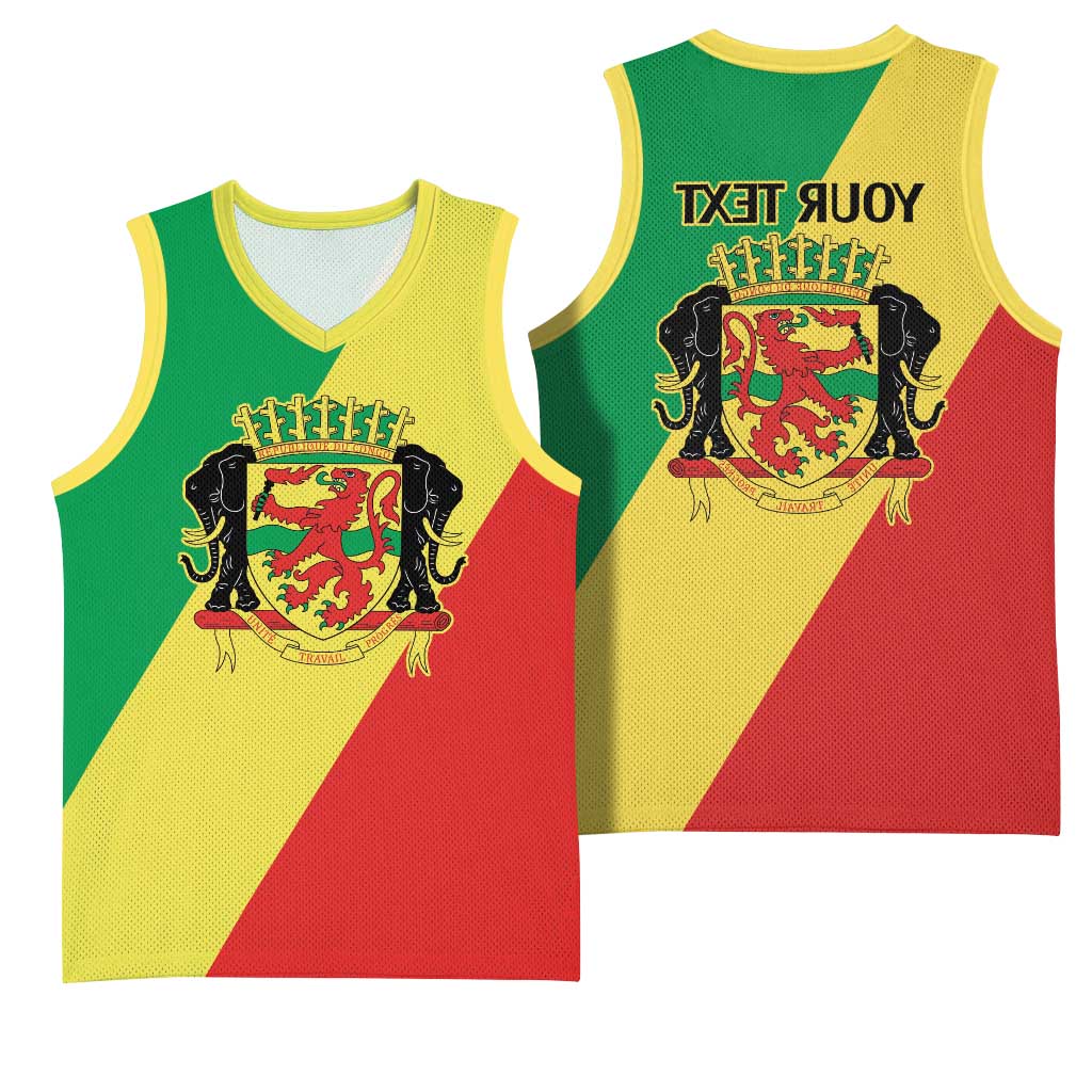 Republic of The Congo Personalized Basketball Jersey Simple Flag Style - African Pride