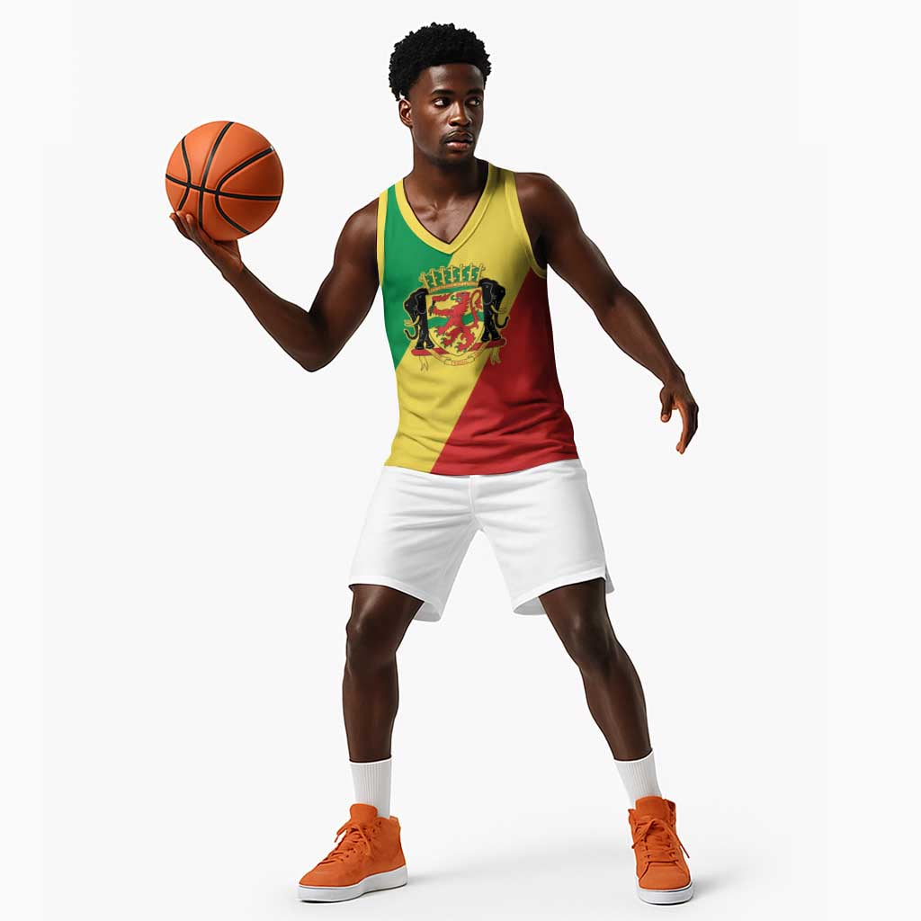 Republic of The Congo Personalized Basketball Jersey Simple Flag Style - African Pride