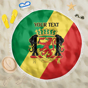 Republic of The Congo Personalized Beach Blanket Simple Flag Style - African Pride
