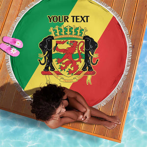 Republic of The Congo Personalized Beach Blanket Simple Flag Style - African Pride