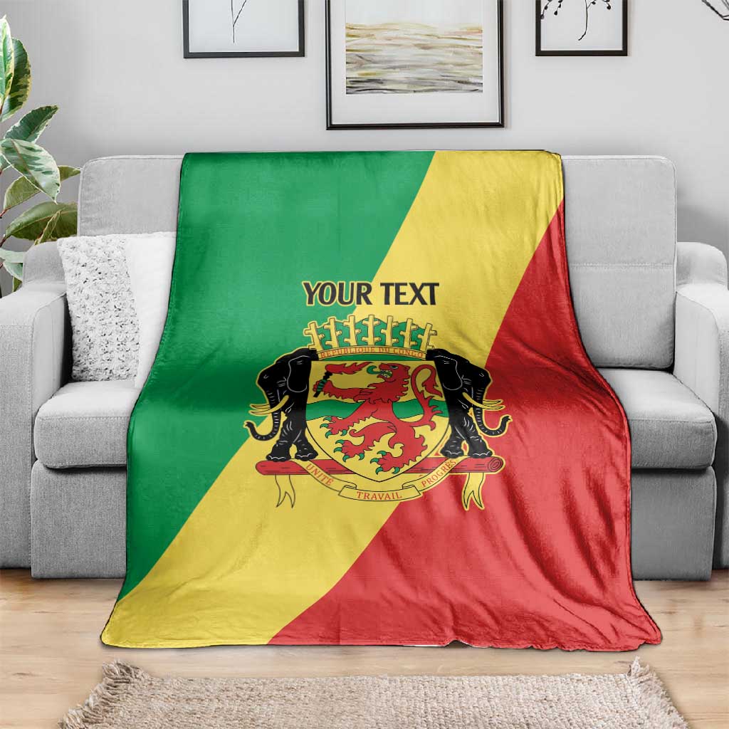 Republic of The Congo Personalized Blanket Simple Flag Style - African Pride