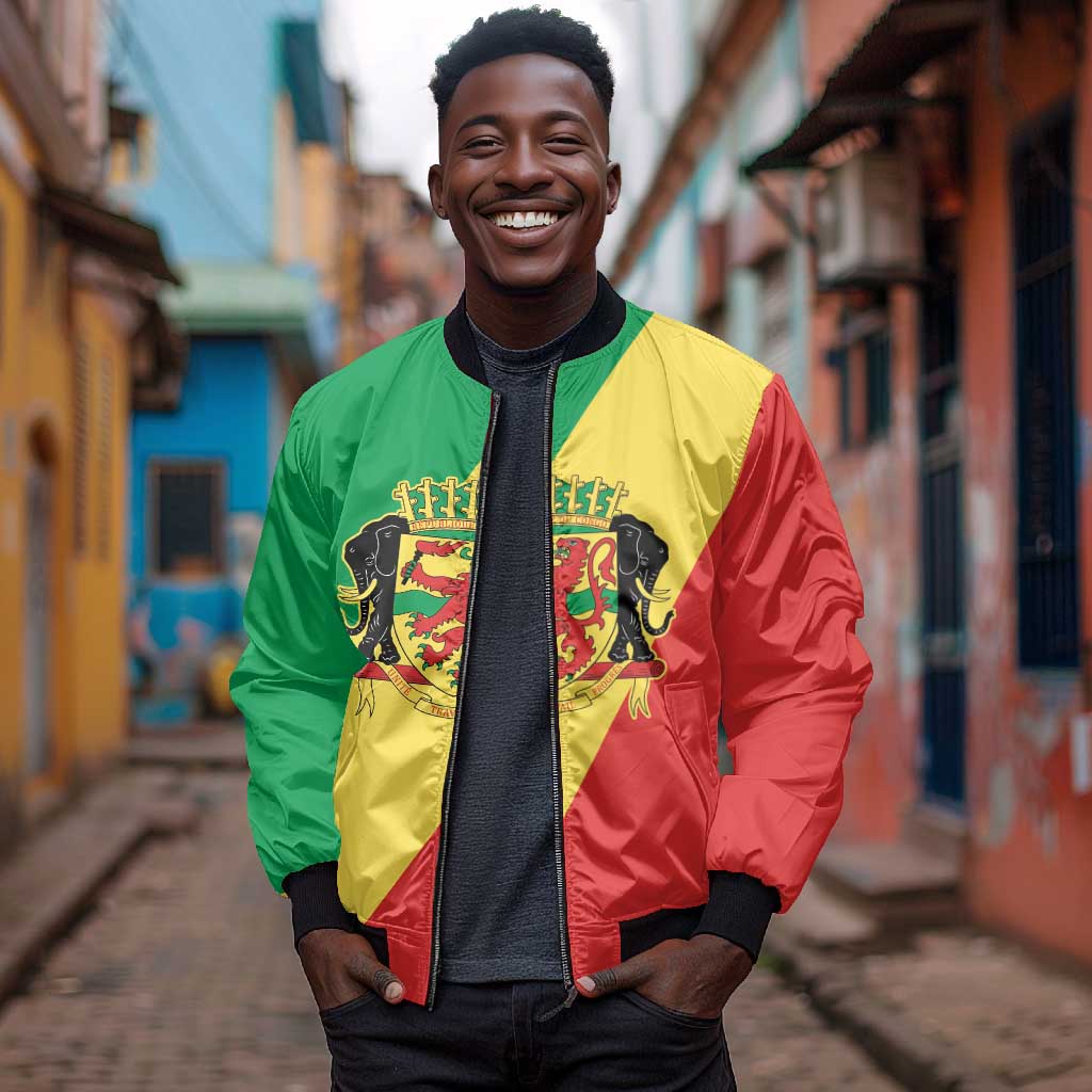 Republic of The Congo Personalized Bomber Jacket Simple Flag Style - African Pride