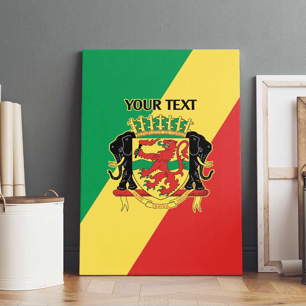 Republic of The Congo Personalized Canvas Wall Art Simple Flag Style - African Pride