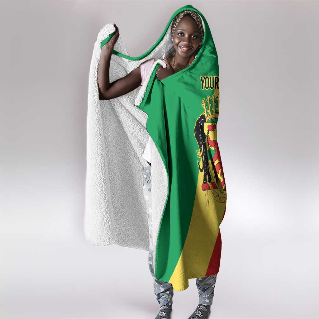 Republic of The Congo Personalized Hooded Blanket Simple Flag Style - African Pride