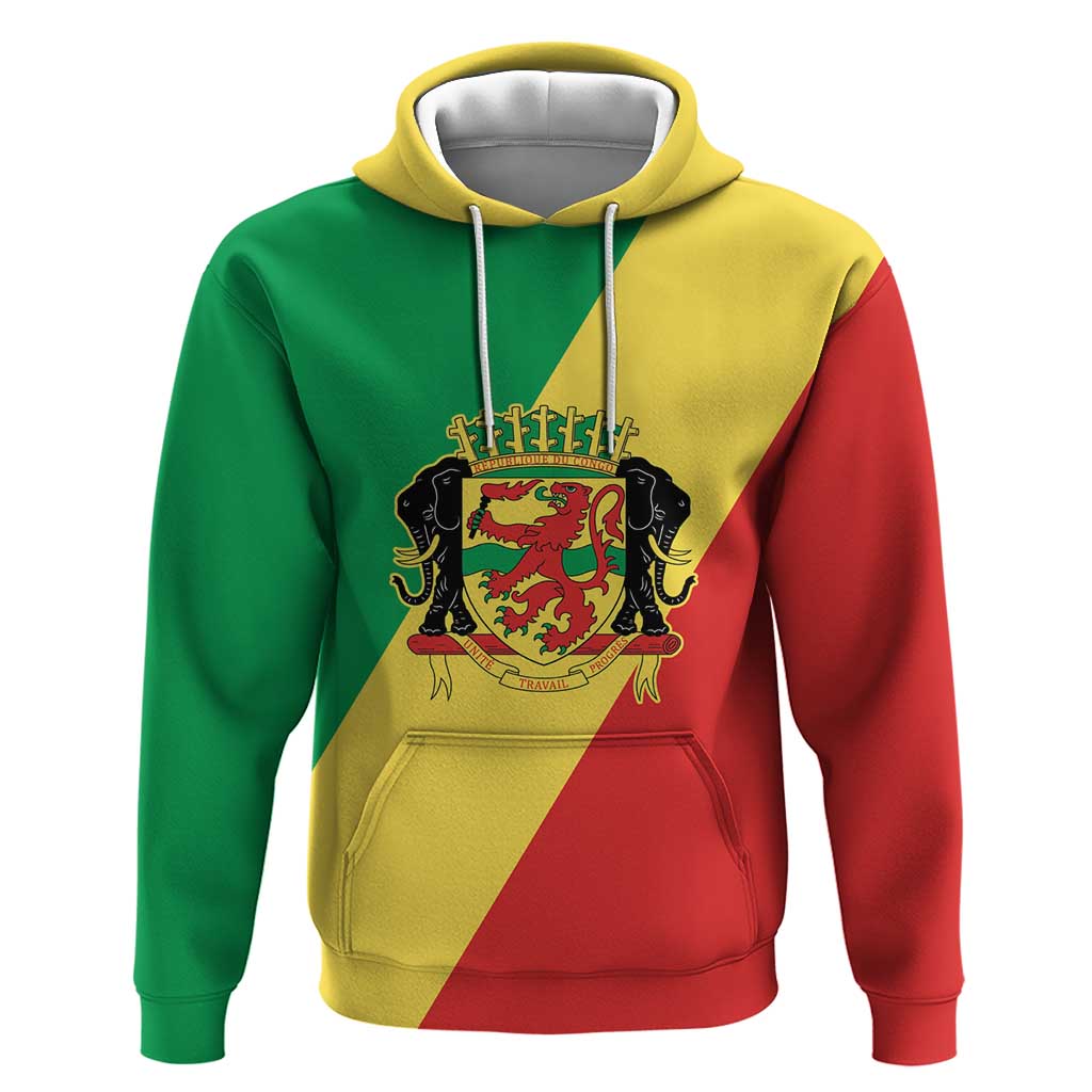 Republic of The Congo Personalized Hoodie Simple Flag Style - African Pride