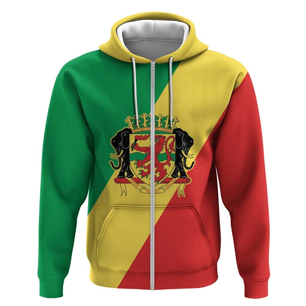 Republic of The Congo Personalized Hoodie Simple Flag Style - African Pride