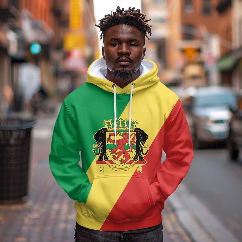 Republic of The Congo Personalized Hoodie Simple Flag Style - African Pride