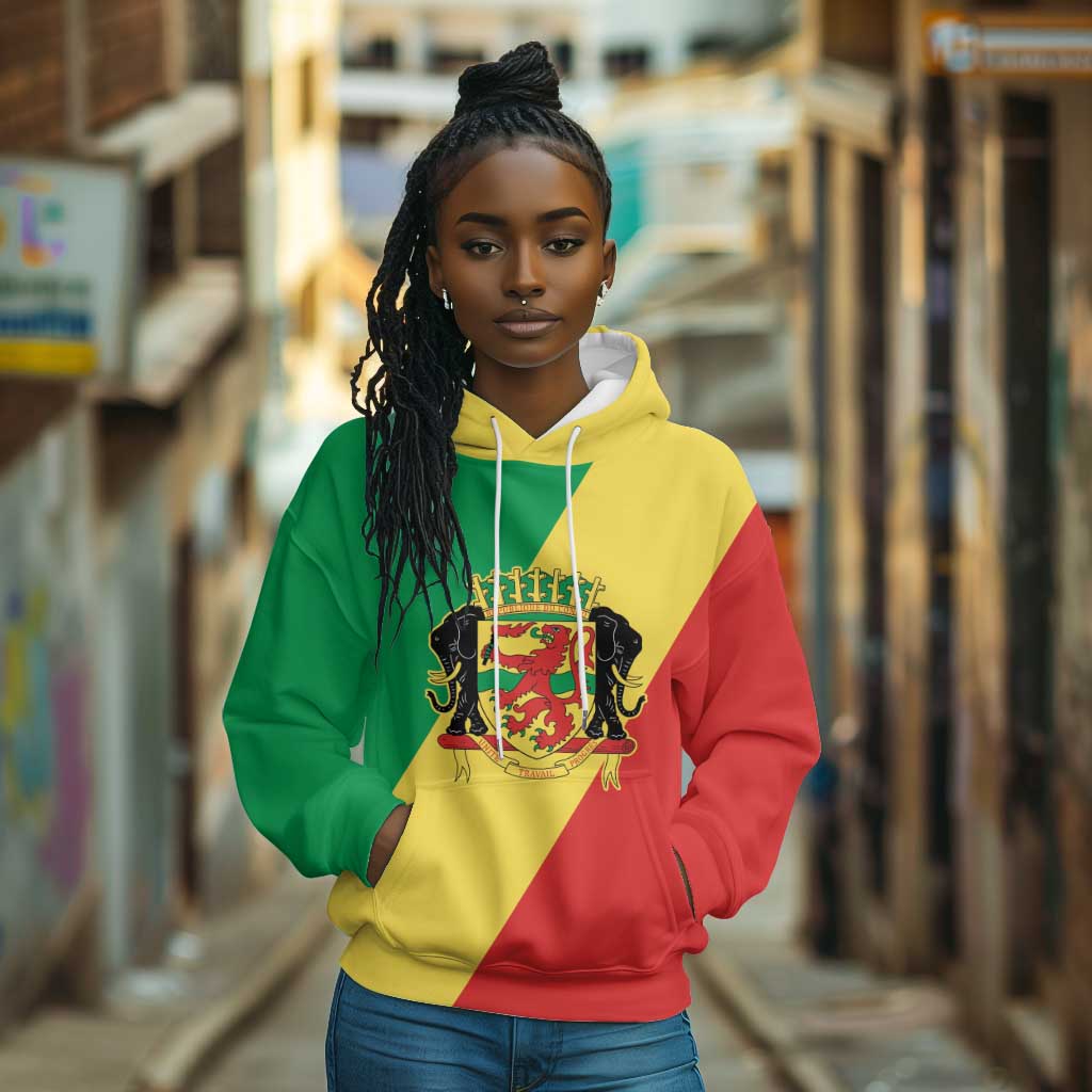 Republic of The Congo Personalized Hoodie Simple Flag Style - African Pride