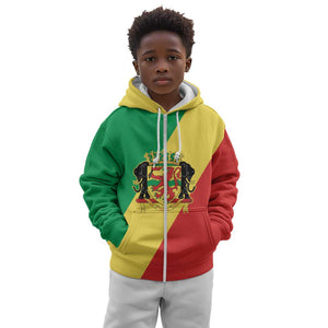 Republic of The Congo Personalized Kid Hoodie Simple Flag Style - African Pride