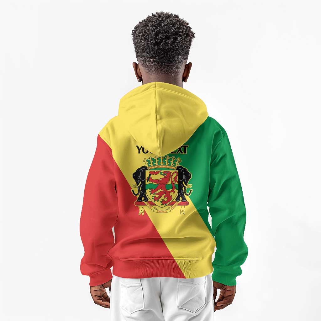 Republic of The Congo Personalized Kid Hoodie Simple Flag Style - African Pride