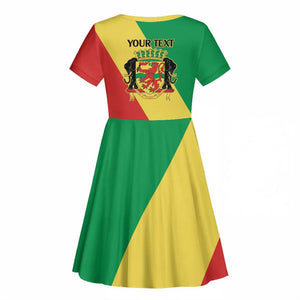 Republic of The Congo Personalized Kid Short Sleeve Dress Simple Flag Style - African Pride