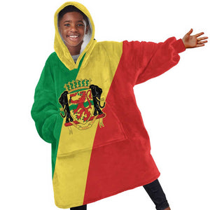 Republic of The Congo Personalized Kid Wearable Blanket Hoodie Simple Flag Style - African Pride