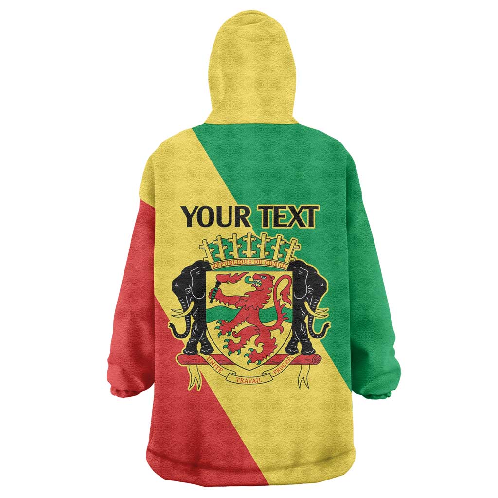 Republic of The Congo Personalized Kid Wearable Blanket Hoodie Simple Flag Style - African Pride