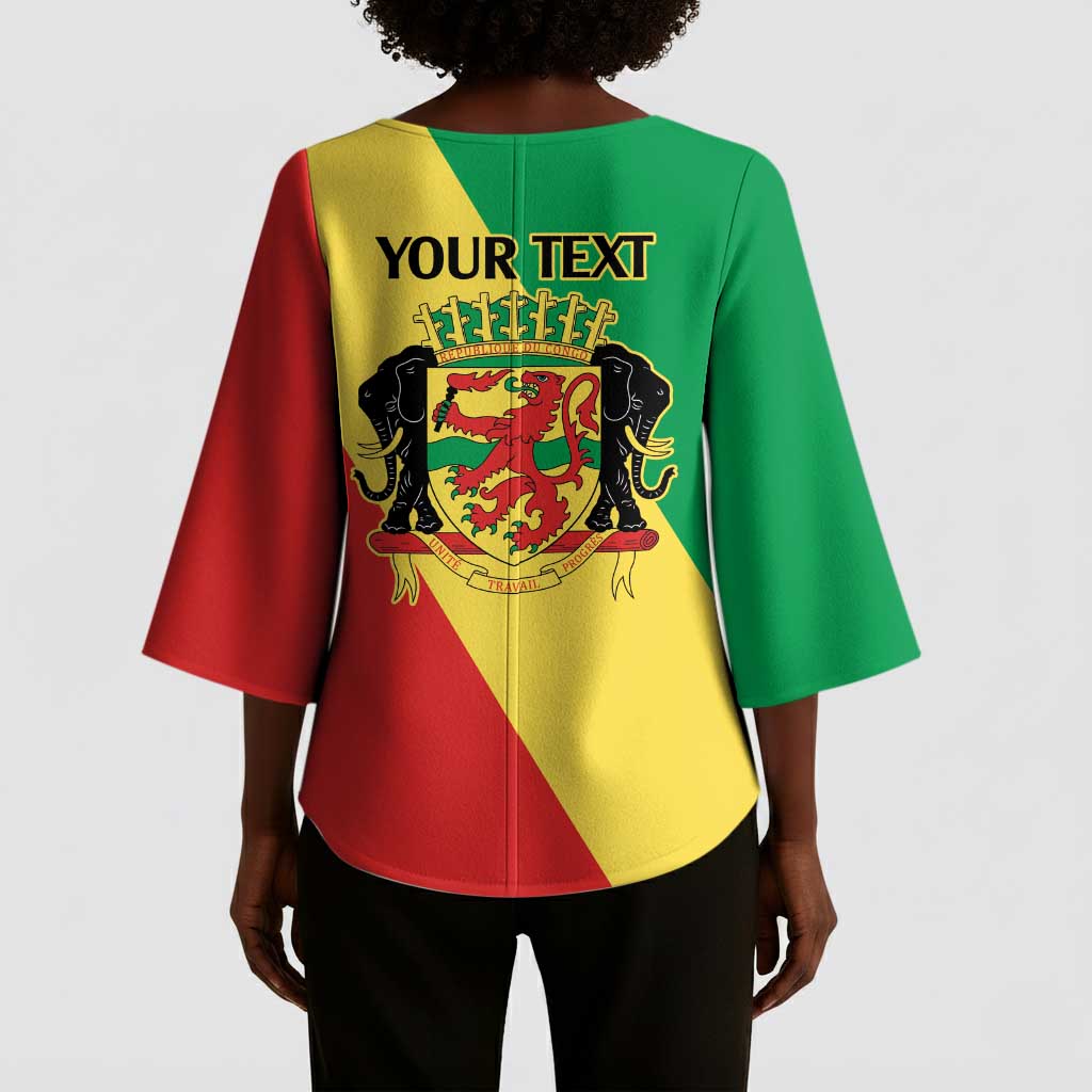 Republic of The Congo Personalized Kimono Sleeve Blouse Simple Flag Style