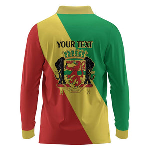 Republic of The Congo Personalized Long Sleeve Polo Shirt Simple Flag Style - African Pride