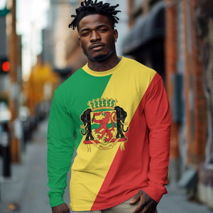 Republic of The Congo Personalized Long Sleeve Shirt Simple Flag Style - African Pride