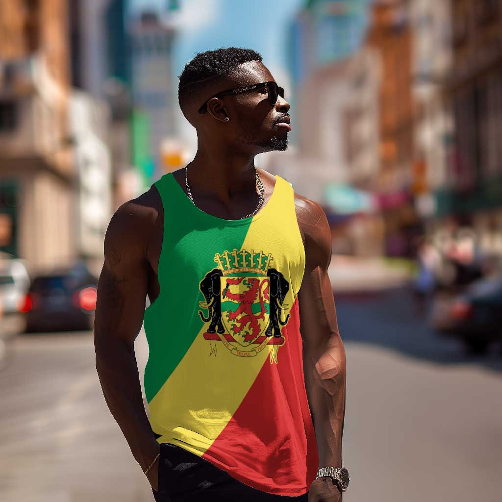 Republic of The Congo Personalized Men Tank Top Simple Flag Style - African Pride