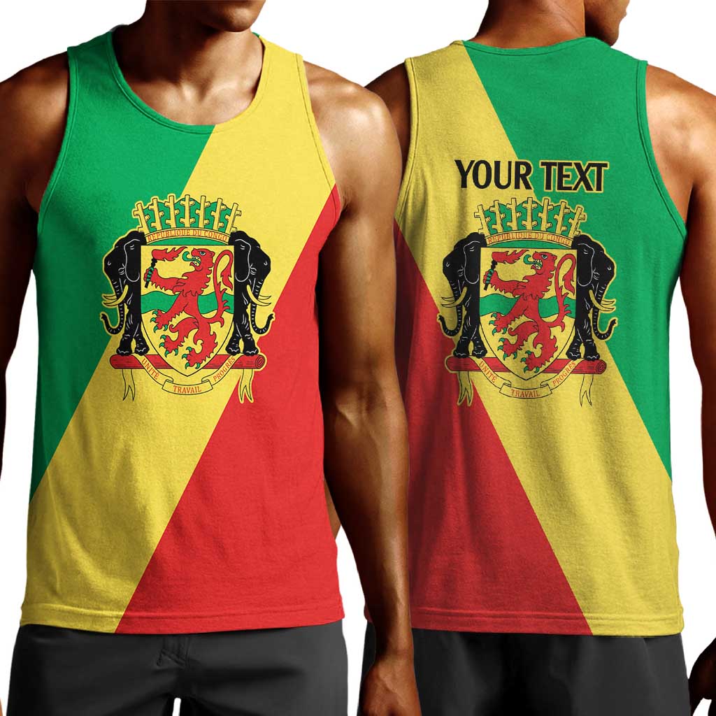 Republic of The Congo Personalized Men Tank Top Simple Flag Style - African Pride