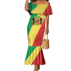 Republic of The Congo Personalized Mermaid Dress Simple Flag Style - African Pride