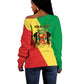 Republic of The Congo Personalized Off Shoulder Sweater Simple Flag Style - African Pride