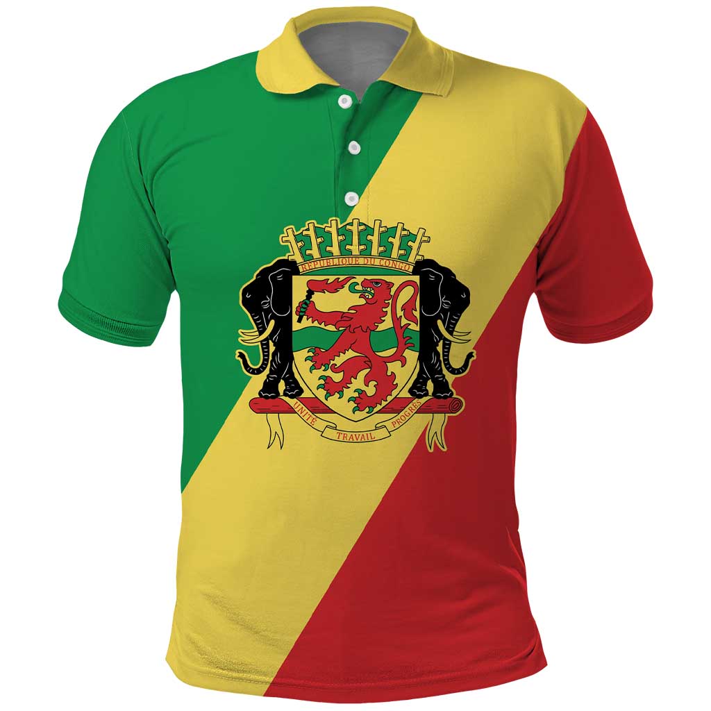 Republic of The Congo Personalized Polo Shirt Simple Flag Style - African Pride