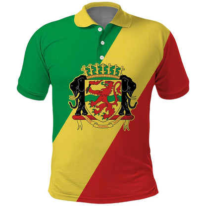 Republic of The Congo Personalized Polo Shirt Simple Flag Style - African Pride