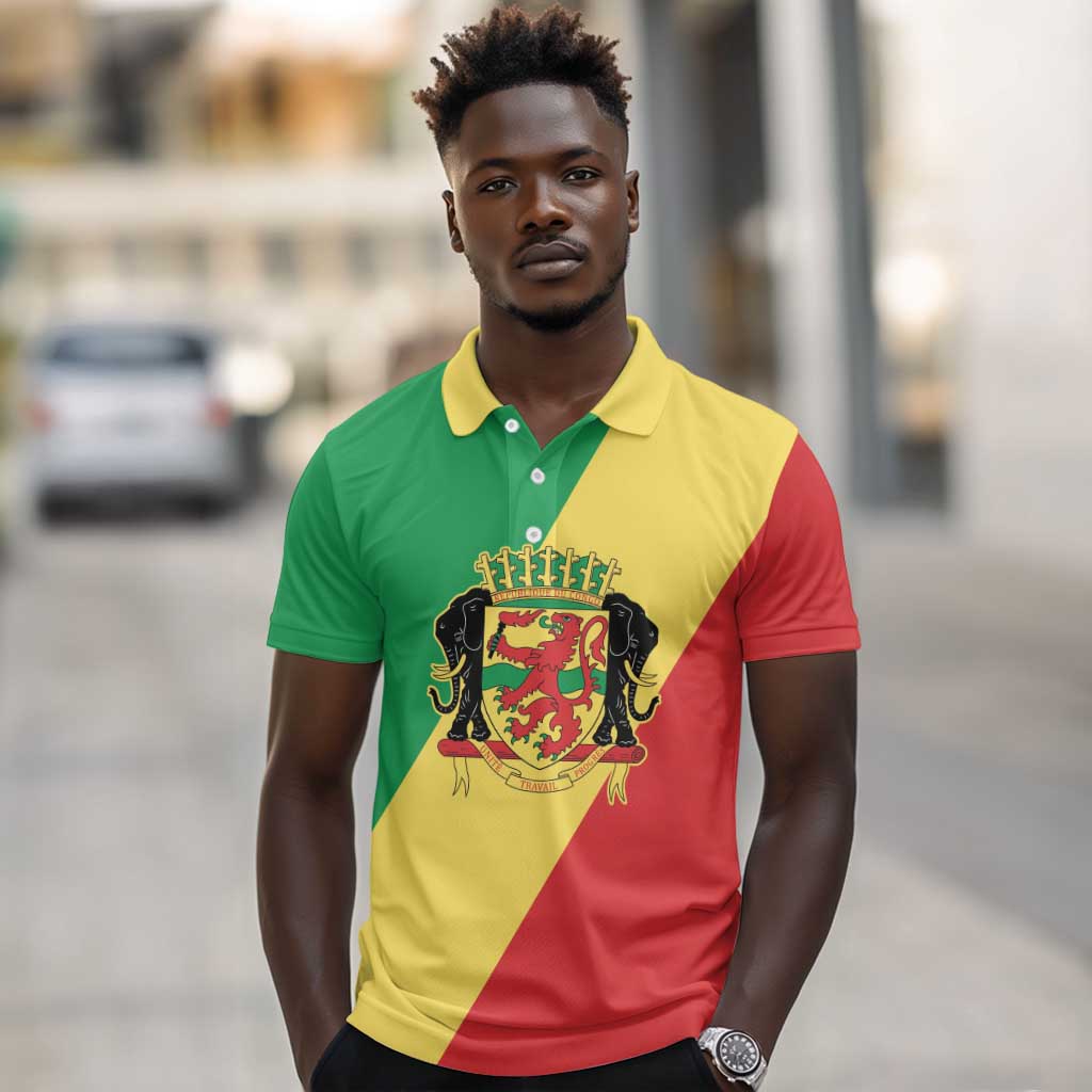 Republic of The Congo Personalized Polo Shirt Simple Flag Style - African Pride